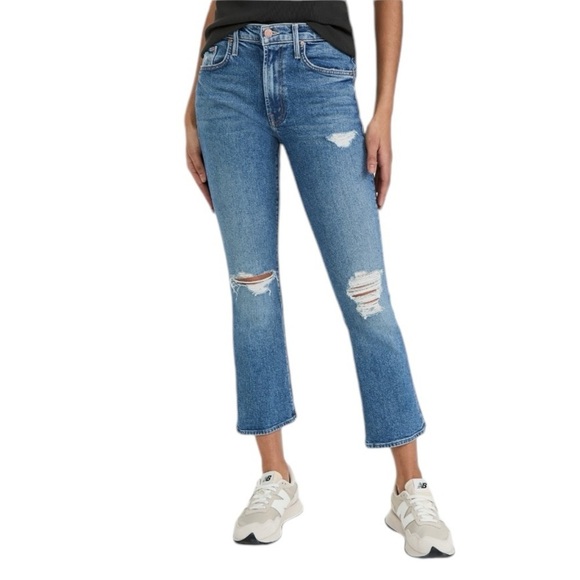 MOTHER - NWT The Insider Ankle Distressed Stretch Denim Jeans Sz 30 - Picture 1 of 11